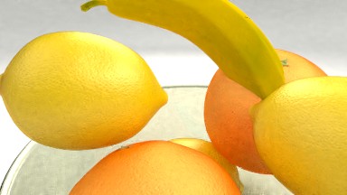 Fruit bowel in a bright spot